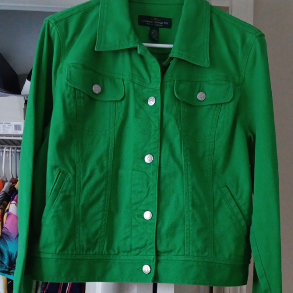 Ralph Lauren Green Jean Jacket  Cropped Tailored Fit - Picture 4 of 12